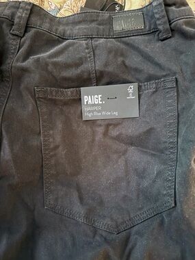 PAIGE Charcoal Black Harper Trouser with Pocket Detail